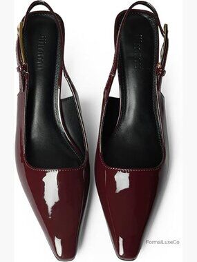 2 Inch Kitten Heels Slingback Pumps Pointed Toe Dress Shoes